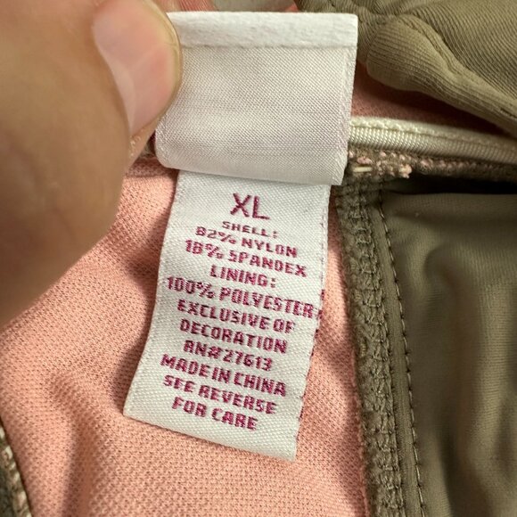 Candies Swim XL Olive Bikini Top With Peach Embroidery & Halter Straps - Picture 6 of 7